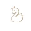 Cartoon Swan Wall Mirror Wooden Frame Acrylic Home Decor Modern Style