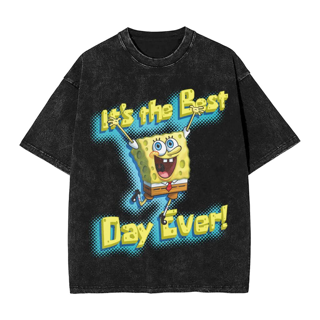 Spongebobs Cast Of Characters Tshirt Loose Tshirts Shortsleeve Y2k Fun Tshirt Summer Casual O Neck Big Size Top Tees