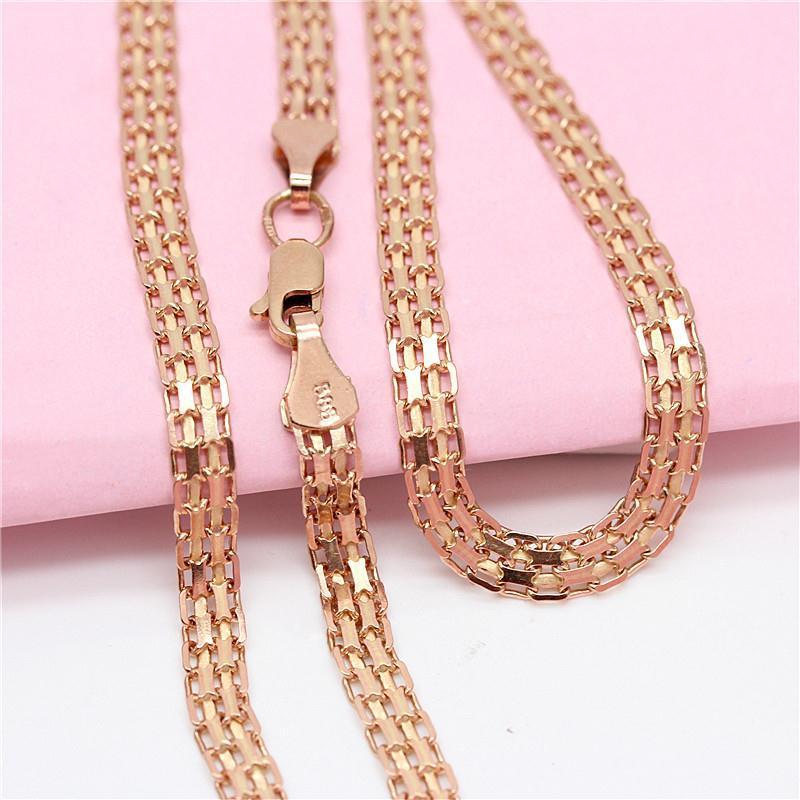 Fashion Necklace Bracelet Rose Gold Color Italian Craft Handmade Necklace For Women And Man Chain