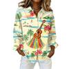 Women's Shirt Hawaii Print Button Up Long Sleeved Casual Regular Shirt With Collar Top
