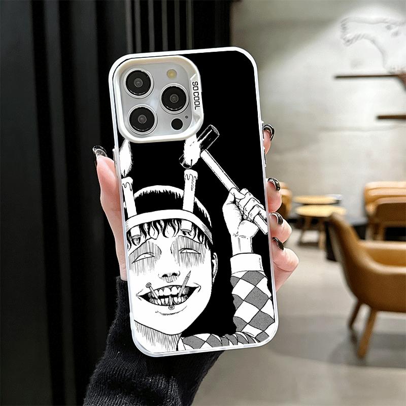 Japanese Horror Anime Soft Phone Case for iPhone 15 16 17 Pro Max 17Air 16E 14 Plus 13 12 Mini Shockproof Cover Back Shell