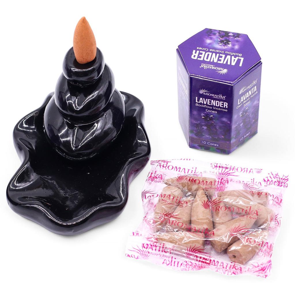 6x Lavender Backflow Incense Cones, 10 Pack Aromatika