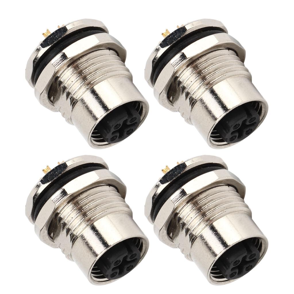 M12 4-poliger D-Typ Buchsen-Chassisstecker UV-beständig für Sensoren Aktuatoren Motoren Schienenverkehr