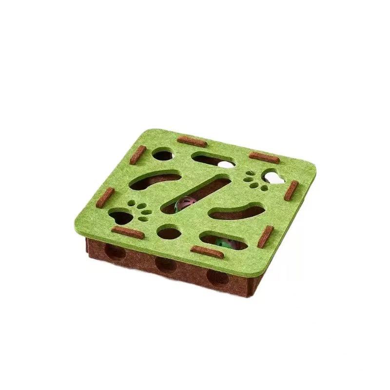 All-Season Wear-Resistant Multi-Layer Cat Tree with Scratching Board and Enclosed Cave.