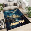 1PC Custom Name Ethereal Owl Fantasy Night Theme Floor Mat Ideal for Living Room, Game Rooms, Office, Bedroom,Floor Mat Playful Design