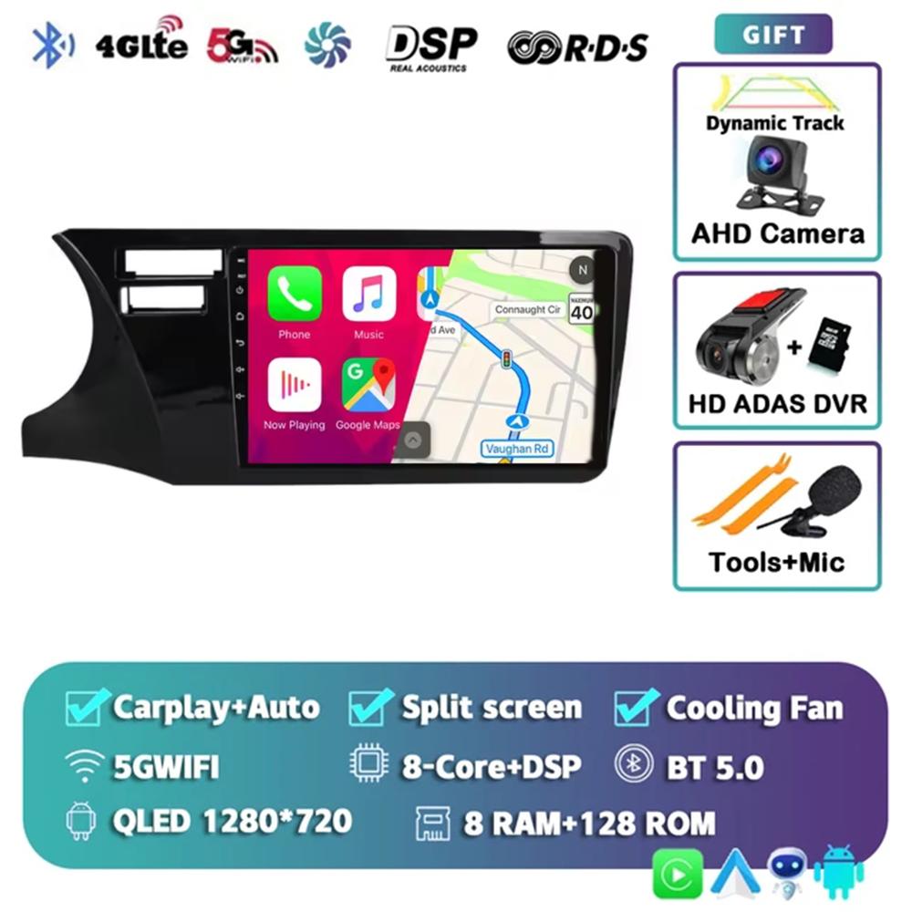 Carplay Car Multimedia Player For Honda City 2014 - 2019 Car Radio Android 14 Stereo 4G Navigation Head Unit Autoradio GPS Auto