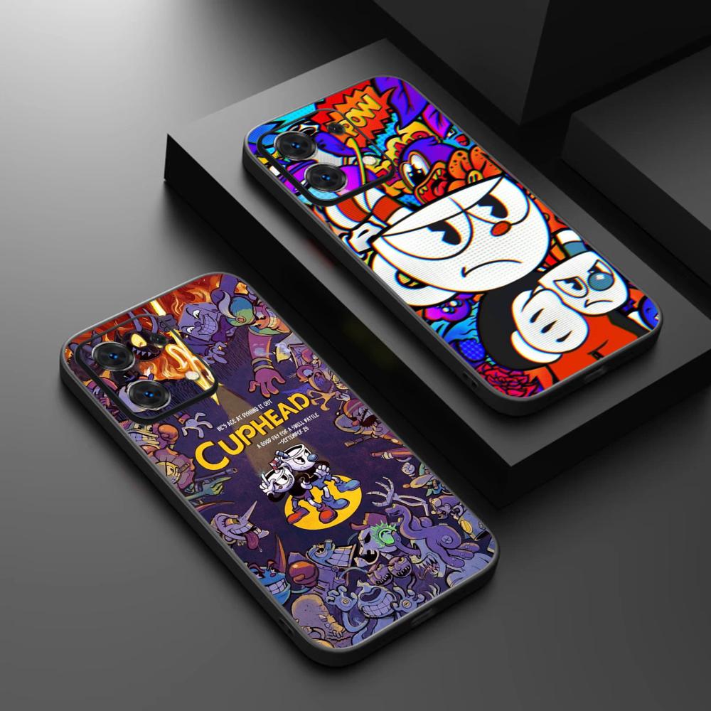 Cute cup-Head classic cartoon pattern Phone Case For Redmi Note 14 13 12 11 Pro Plus S 5G 14C A3 Soft Black Phone Cover