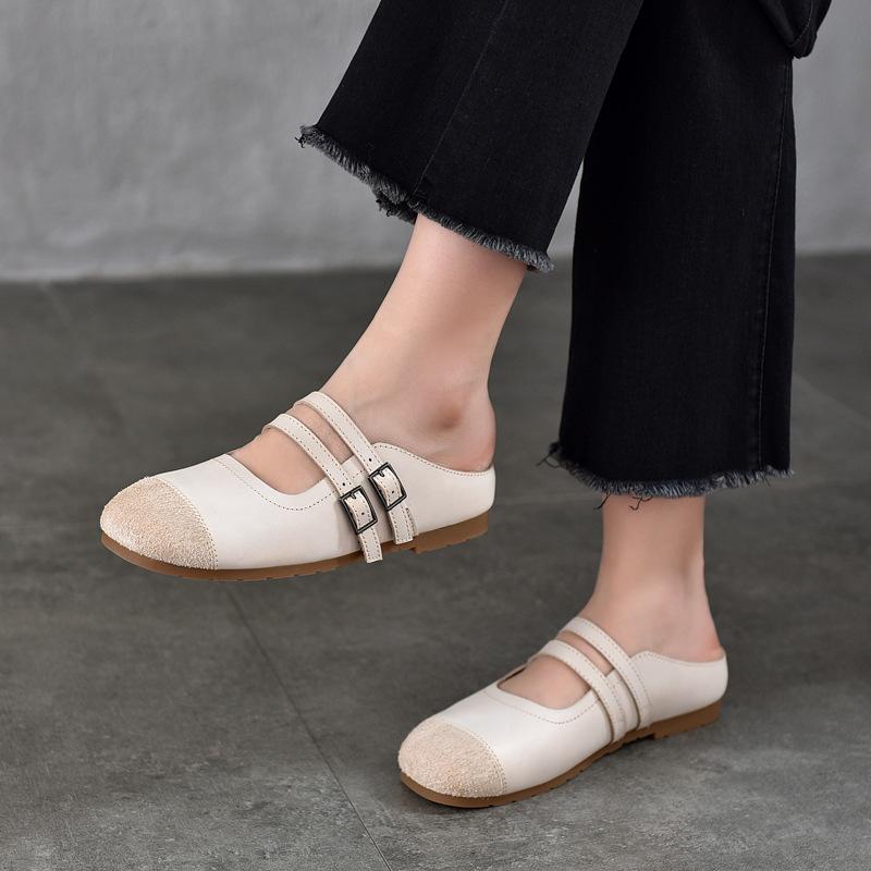 

1.5см Натуральная Кожа Женская Элегантность Роскошь Неглубокий Круглый Носок Мокасины Летние Удобные Мягкая Подошва Этнические Балетки Женская Обувь 40 бежевый