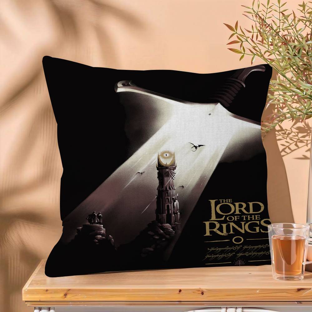 Vintage Black Classic Movie The King Rings Pillow Cover for Bedroom Room and Living Room Sofa Decorative Cushion Cover