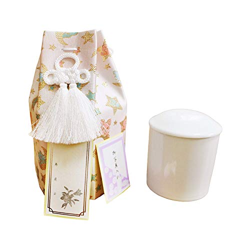 Pet Urn Cover and Urn Set, Hexagonal Bag, 3-inch, Animal Print, Night Star, with White Regular Urn, Bone Bag, Pet Memorial (White Pink)
