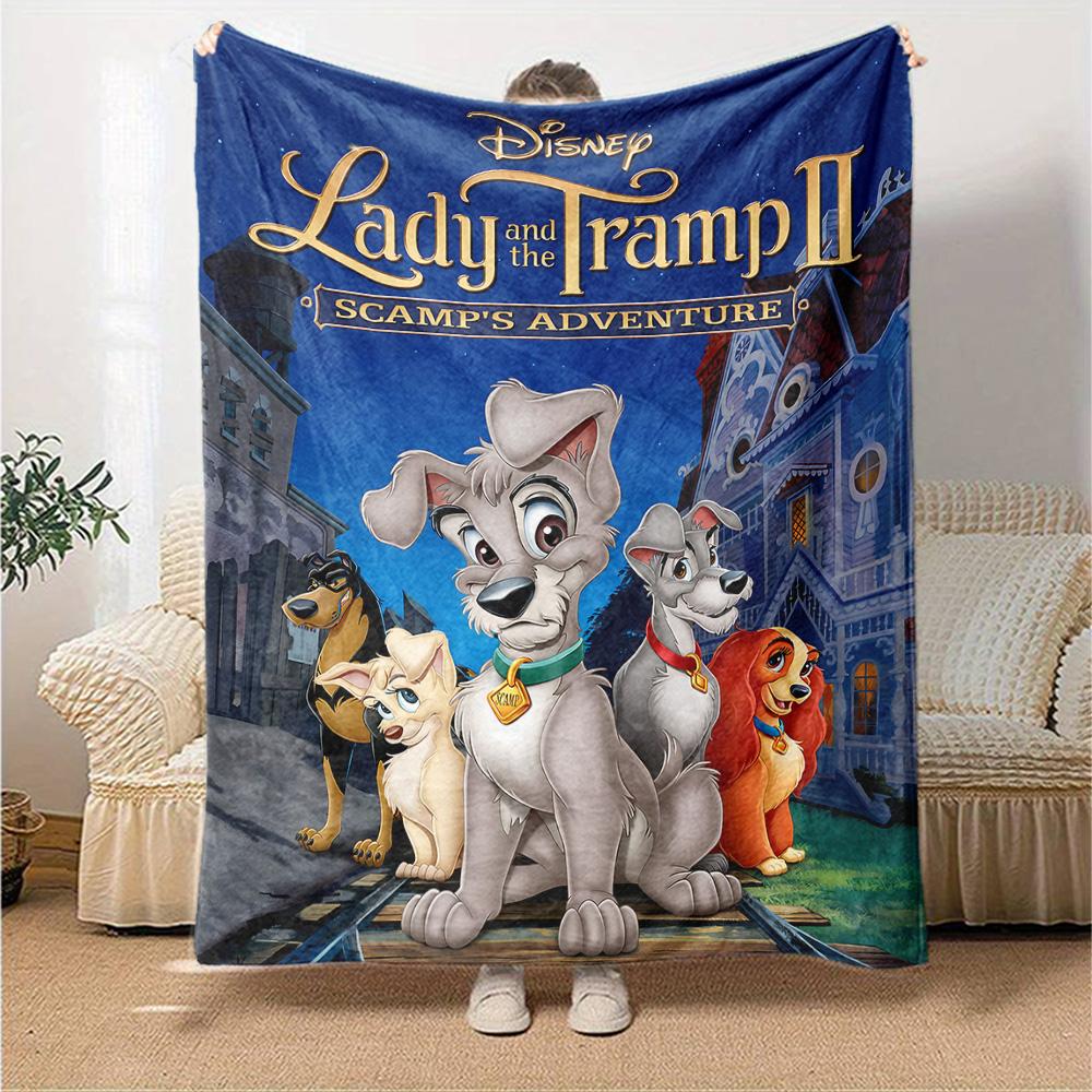 Puppy Adventure Story Flannel Blanket Super Soft Warm Cozy Blanket for Sofa Bed Office Travel All‑Season Home Decor Gift