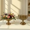 Distressed Gold Vases Indoor Decorative Flower Container for Sitting Room Or Garden Setting