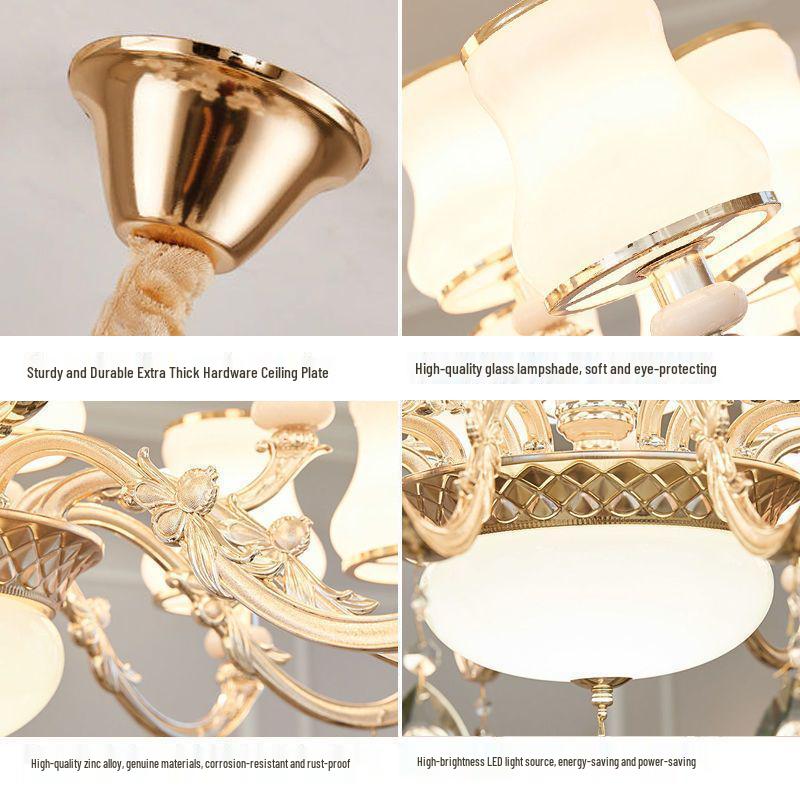 Modern European LED Crystal Chandelier for Living Room, Bedroom, Dining & Hall
