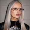 Small Oval Rhinestone Reading Glasses Women Anti Blue Light Presbyopia Eyewear Metal Frame Transparent Optical Glasses