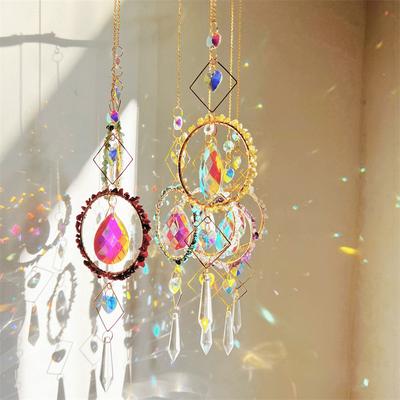 Dream Catcher Suncatcher Hanging Wind Chimes Crystal Prism Ball Crystal Pendant Window Car Hanging Garden Decoration