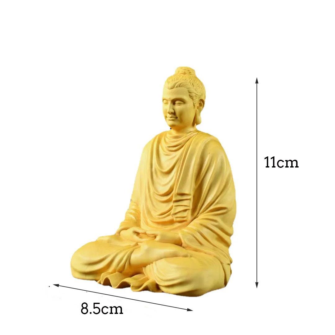 

Деревянная статуэтка Будды Шакьямуни, ручная резьба по дереву, китайская статуя Будды, домашняя гостиная и спальня, фэн-шуй O