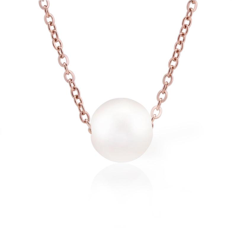 Women s Titanium Steel Rose Gold Tassel Necklace - Japanese & Korean Style, Simple & Versatile Stainless Steel Clavicle Chain