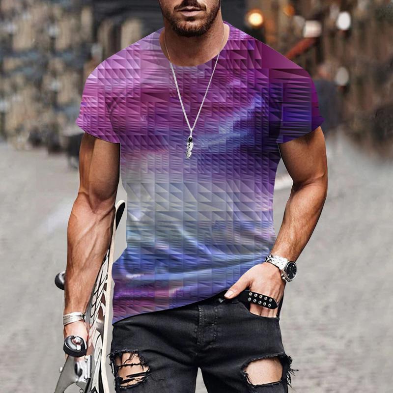 European and American Cross-border Summer Men's T-shirt 3D Digital Printing Short Sleeve LiExpress