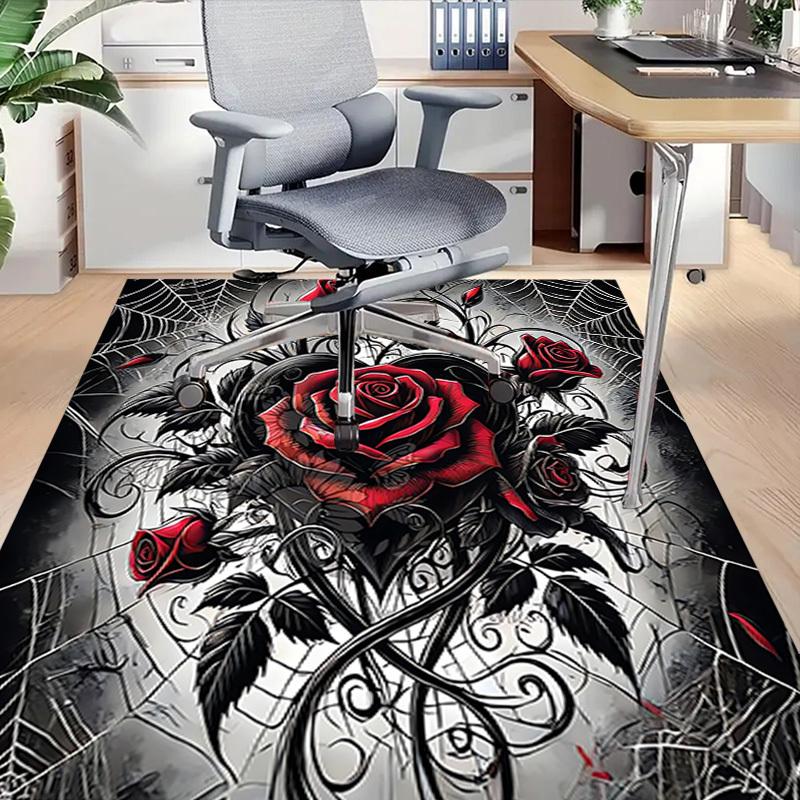 1PC Rose Heart Carpet Office Rug Mat Home Decor Area Carpet Festival Gift Office Desk Chair Carpet Longlasting Material