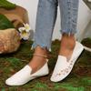 Women's Round Head Flat Embroidered Low Top Single Shoes Embroidery Shallow Four Seasons Lazy Peas Shoes