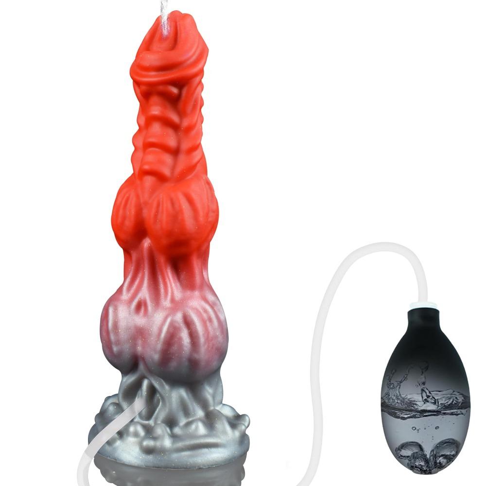 Large Ejaculation Dildo With Inflatable Anal Plug Big Knot Squirting Penis Adult Sex Toys Erotic Products For Men Women Anal 18+