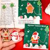 1 Piece Cartoon Christmas Metal Santa Claus Acrylic Pendant Bookmark School Office Supplies Bookmarks Cute Stationery