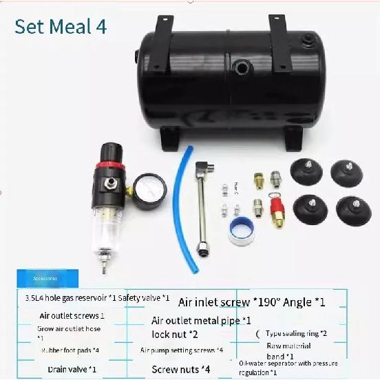 Air Tank 4 Hole Gas Tank AS18B Air Pump Air Compressor Spray Pump 3L