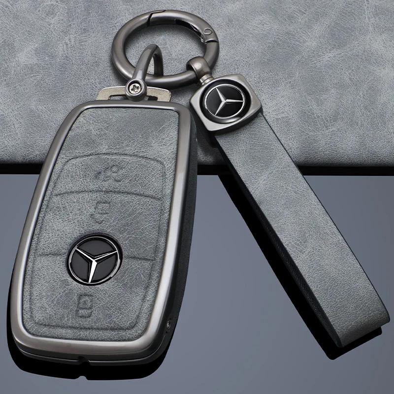 GLC GLB Zinc Alloy Leather Car Remote Key Cover Case For Mercedes Benz A C E S G Class GLC CLE CLA GLB GLS W177 W205 W213 W222