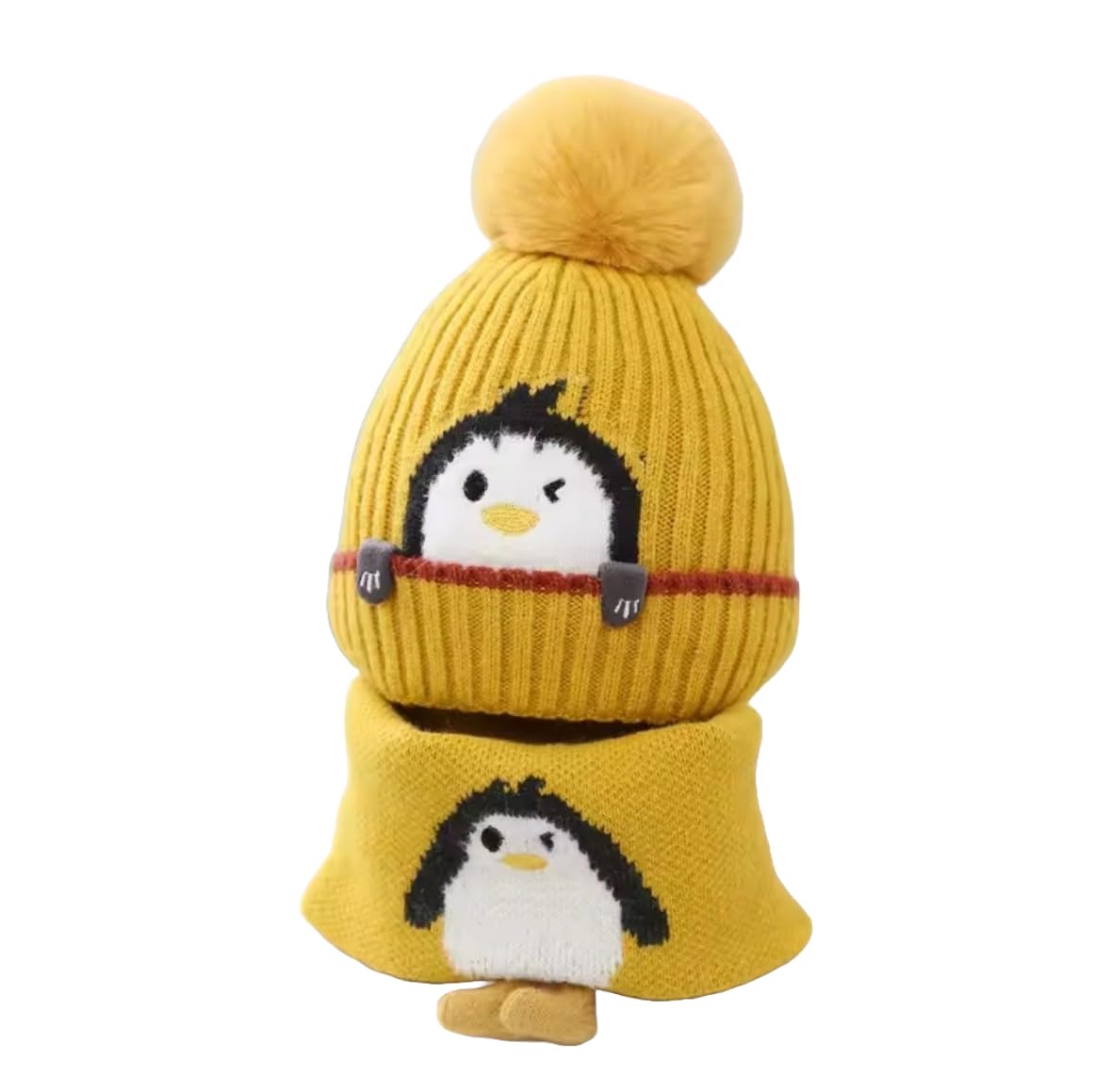 

Baby Knit Neck Warmer with Winter Warm Penguin Design Number J.B.things Hat, Warmth, Scarf, Hat, (JP, Size, 50.0 cm, Yellow)