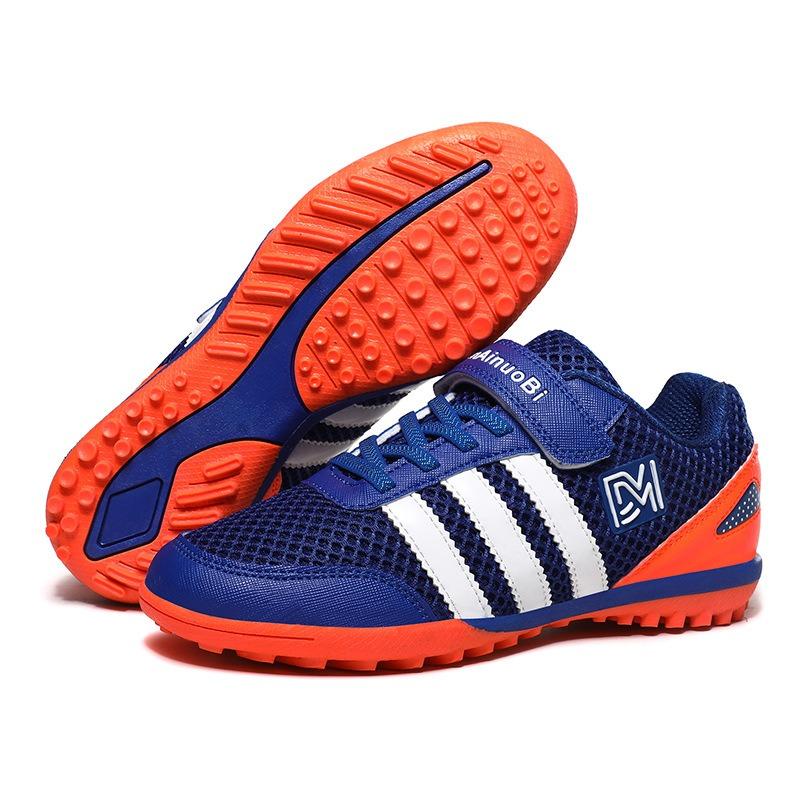 Kids' Soccer Shoes Breathable Mesh Upper Strap Non-slip Turf Sole Sports Shoes Sneakers
