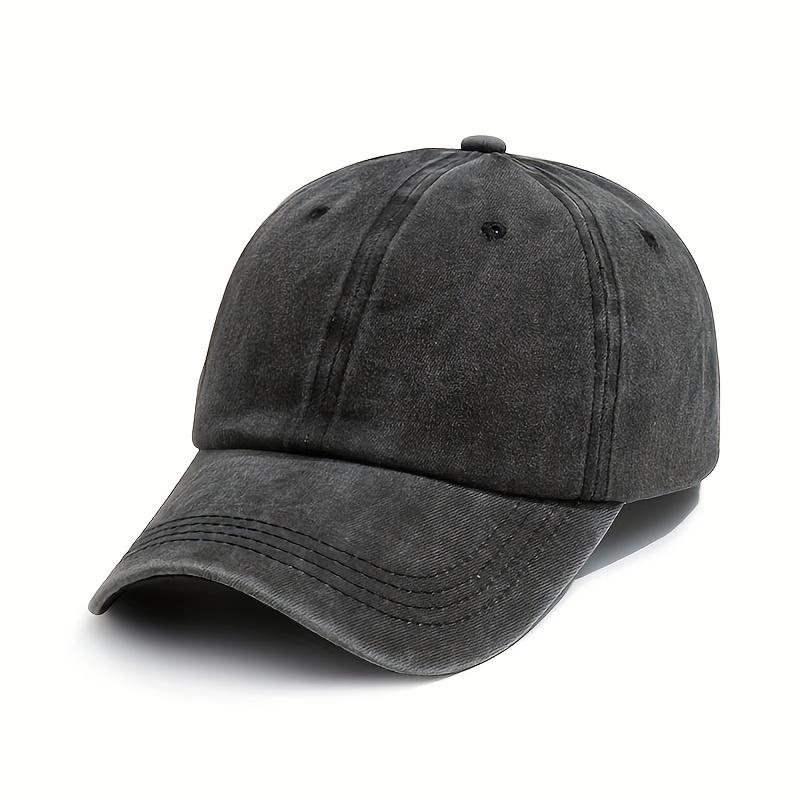 Washed denim baseball cap, spring and summer glossy board versatile cap, men's and women's retro baseball cap