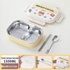 Boîte à lunch Bento pour enfants, à couvercle rabattable, en acier inoxydable 316, compatible micro-ondes, avec compartiments pour les aliments, à décorer soi-même et décorée de dessins animés.
