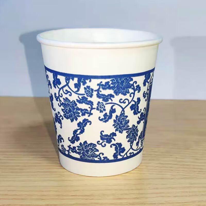 PHMI Blue & White Porcelain Thickened Disposable PP Drinking Cups