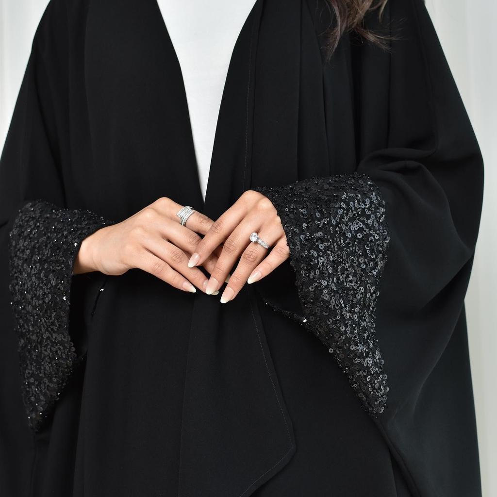 Modest Solid Color Abaya Cardigan - One Size Long Robe for Middle East and Dubai