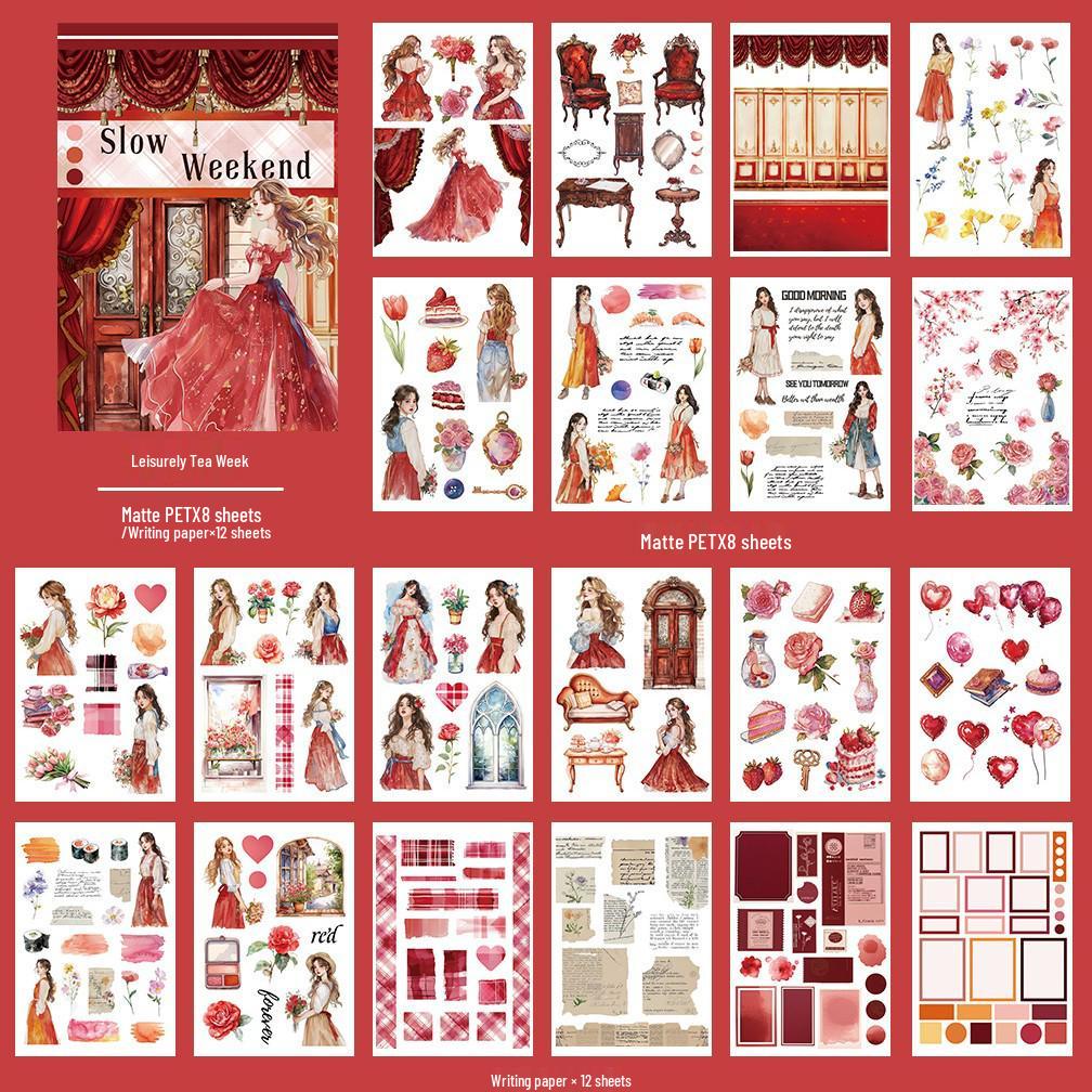 Cross-Border Pet Sticker Pack: European & American Alice Art for Junk Journals & Collages