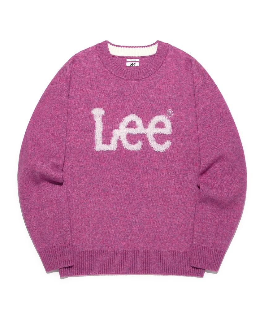 LEE Boucle Big Twitch Logo Knit Pink