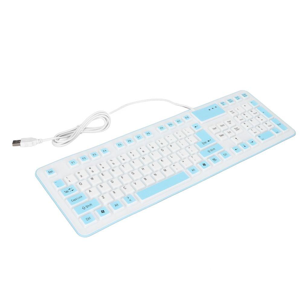 Foldable USB Wired Keyboard Waterproof Silent Keyboard Portable Silicone Keyboard  Computer Game