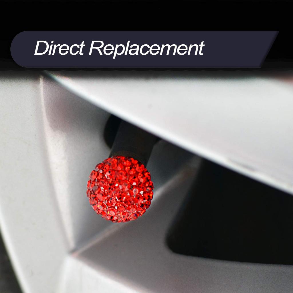 MECHCOS 4 Pack Car Wheel Tire Valve Caps Crystal Rhinestone Car Tire Wheel Valve