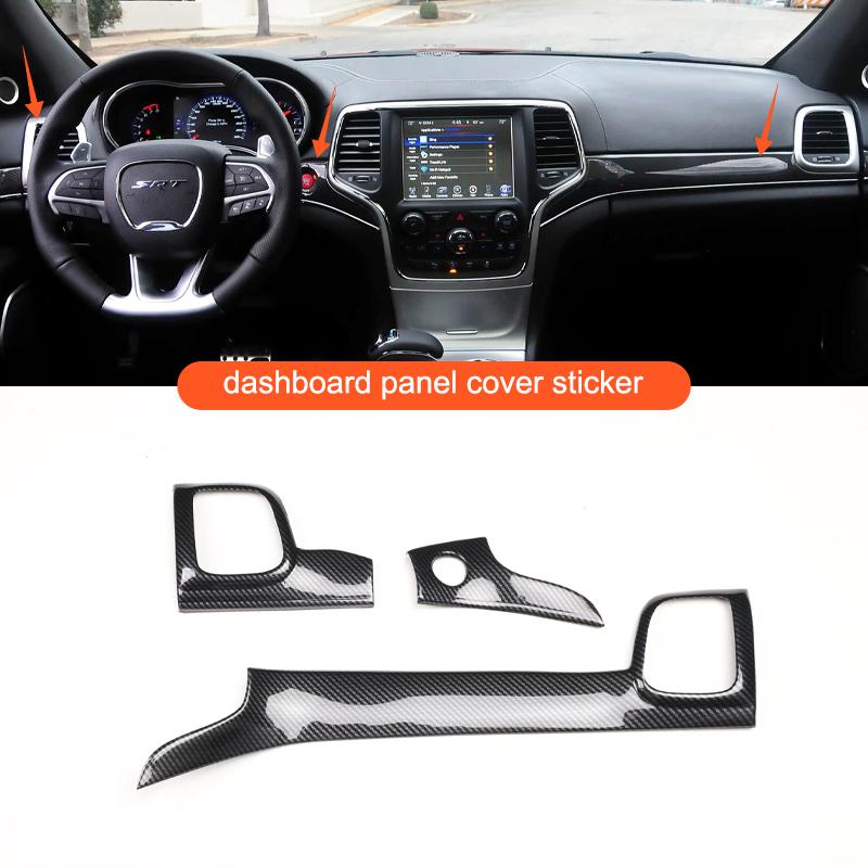 For Jeep Grand Cherokee Car Steering Wheel Dashboard Panel Cover Decoration Sticker Full Sets Interior Modification Accessories