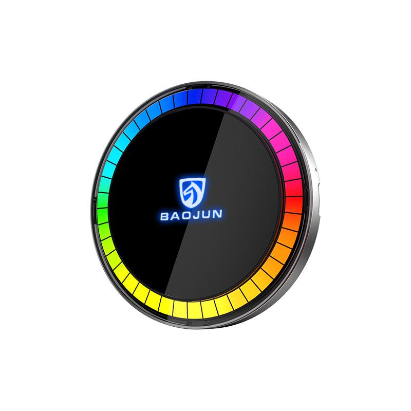 Baojun Bezdrátový Rychlonabíjecí Magnetický Držák Telefonu s Atmosférickým Světlem pro Zařízení Apple