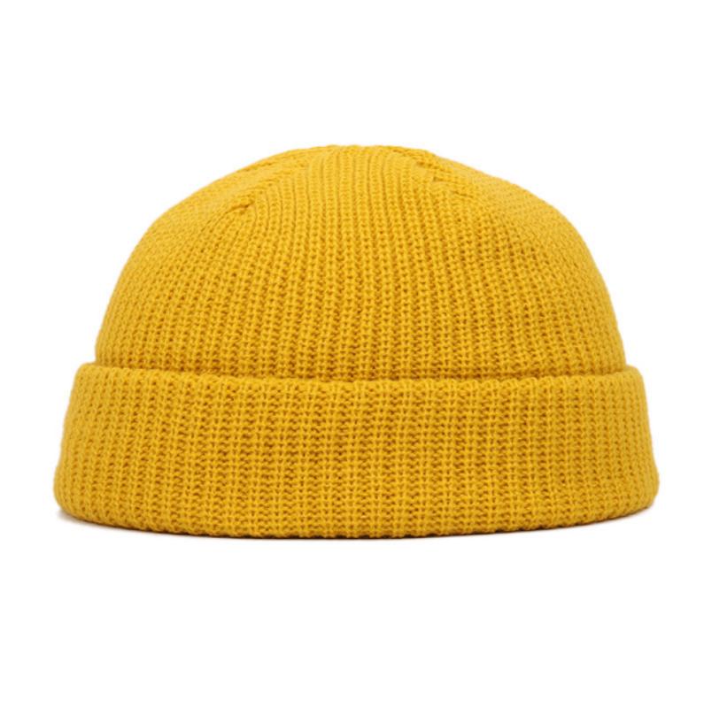 Unisex Winter Beanies for Men Women Hats Hip Hop Cap Street Knitted Casual Solid Pumpkin Portable Melon Casual Cap