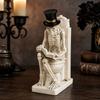 Shelf Display Skull Reader Figure for Desk Accent, Toilet Seat Book Scene, and Dark Humor Room Theme Presentation Piece for Seasonal Use
