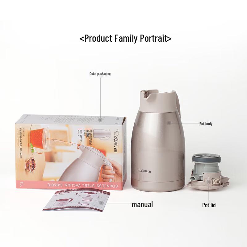Zojirushi 1,5L Edelstahl-Thermoskanne
