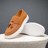 Fashion Men Casual Tassel Shoes In Black Brown Frosted Leather Lightweight and Comfortable High-quality Loafers In Sizes 38-48 Men Shoes