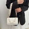 2025 Summer New Fashion Shoulder Bag Rhombus Embroidery Thread Design Simple Texture Small Square Bag Oblique Span Women's Bag Wholesale