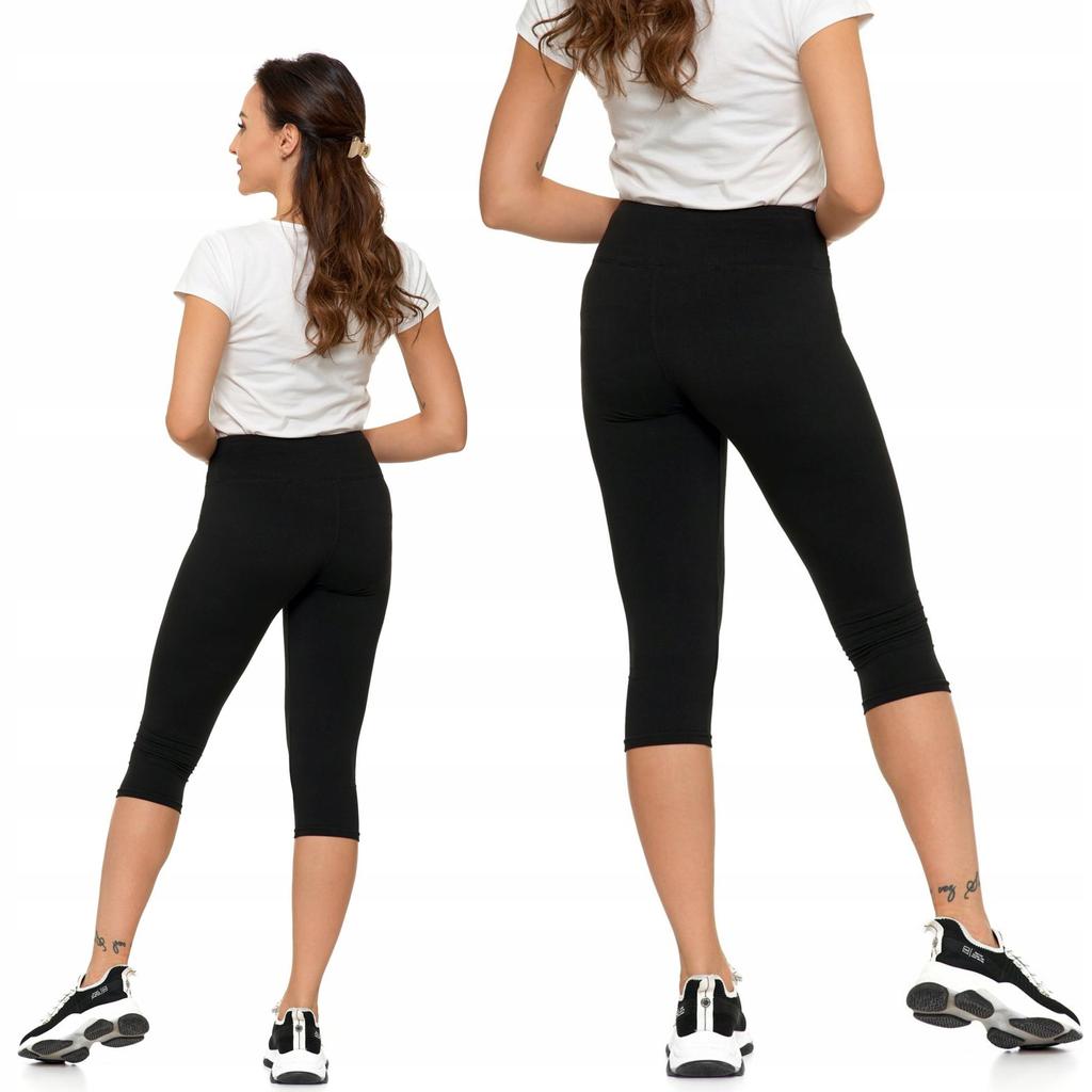 Women's 3/4 High Waist Plus Size Sports Leggings MORAJ XXL black