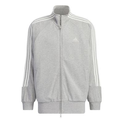 adidas 3-Streifen Strick-Trainingsjacke Lässig Bequem Stilvoll Jacke Unisex Jacke Mittelgrau JI6650