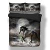 Deluxe 3D Black Horse Digital Print Bedding Set - Single/Double/Queen/King/Full Size Down Quilt Cover & Pillowcase