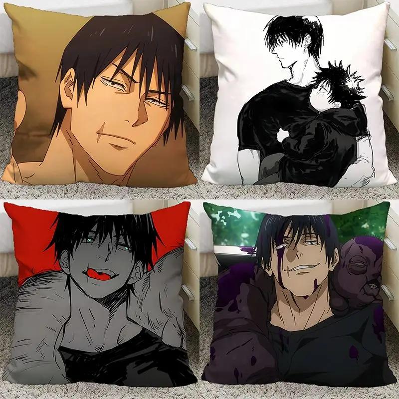 Anime Jujutsu Kaisen Toji Fushiguro Pillow And Pillowcase Double Sided Pattern Throw Pillows 40X40Cm