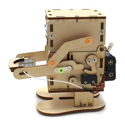 Robot jíst mince dřevěný DIY model výuka učení stem projektová sada pro děti vědecký experiment vzdělávací hračka dřevěná sestavovací sada
